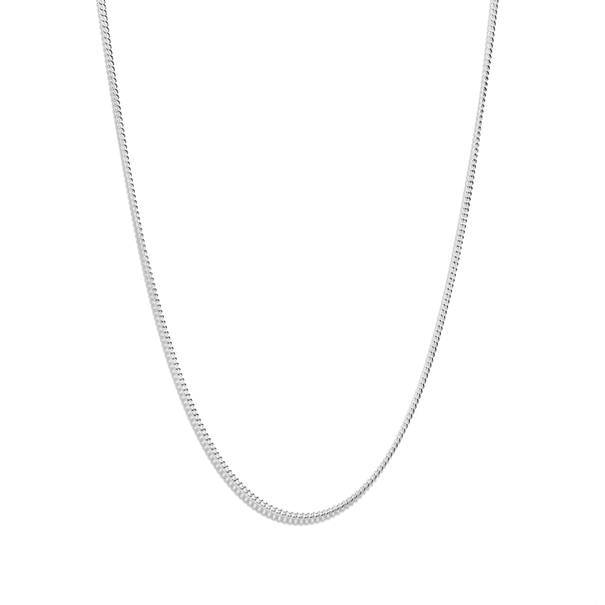Small Curb Chain Necklace - Sterling Silver