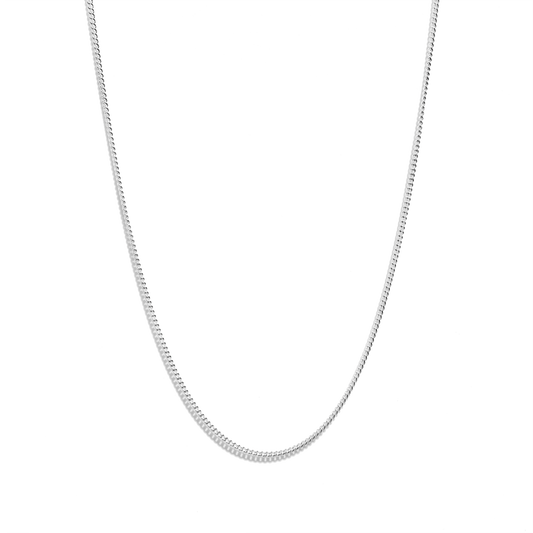 Small Curb Chain Necklace - Sterling Silver