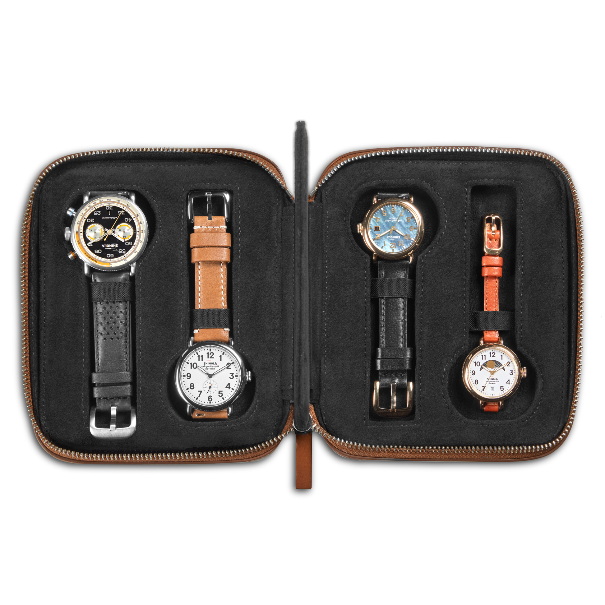 Four Watch Travel Case - Tan