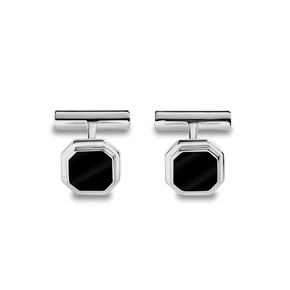 Octagonal Onyx Inlay Cufflinks