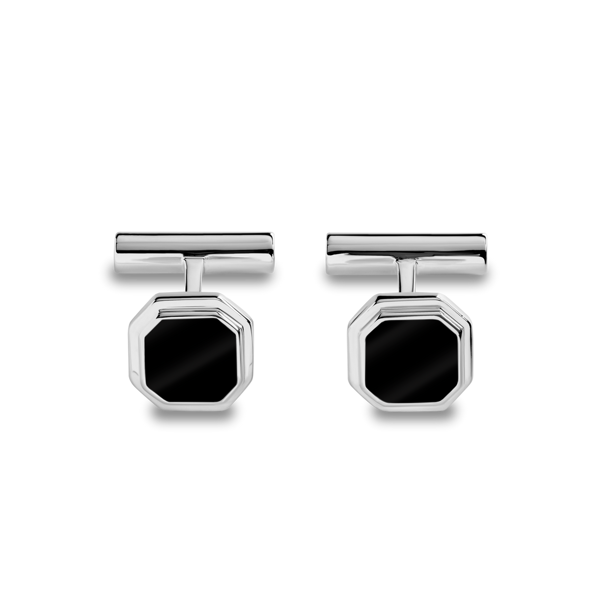 Octagonal Onyx Inlay Cufflinks