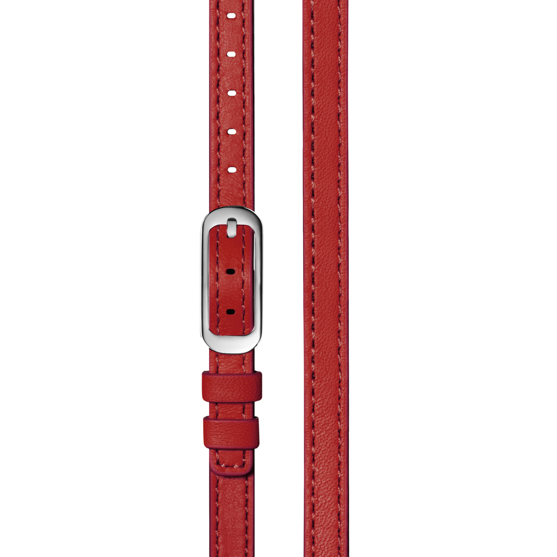 Strap: 8/8 Nappa, Skinny Double Wrap Oval, PoSS - Red Coral