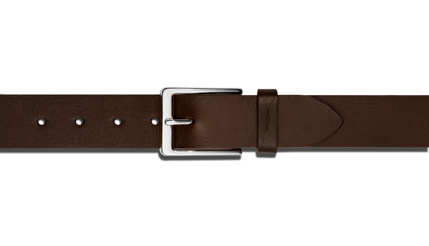 1 1/2" Lightning Bolt Keeper Belt - Deep Brown