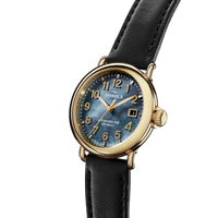 Runwell Watch - MOP Black Leather Strap