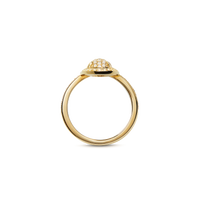 Diamond Pave Oval Ring - Yellow Gold