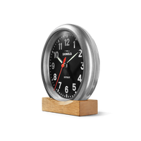 6" Runwell Clock - Tumbled Zinc/Black