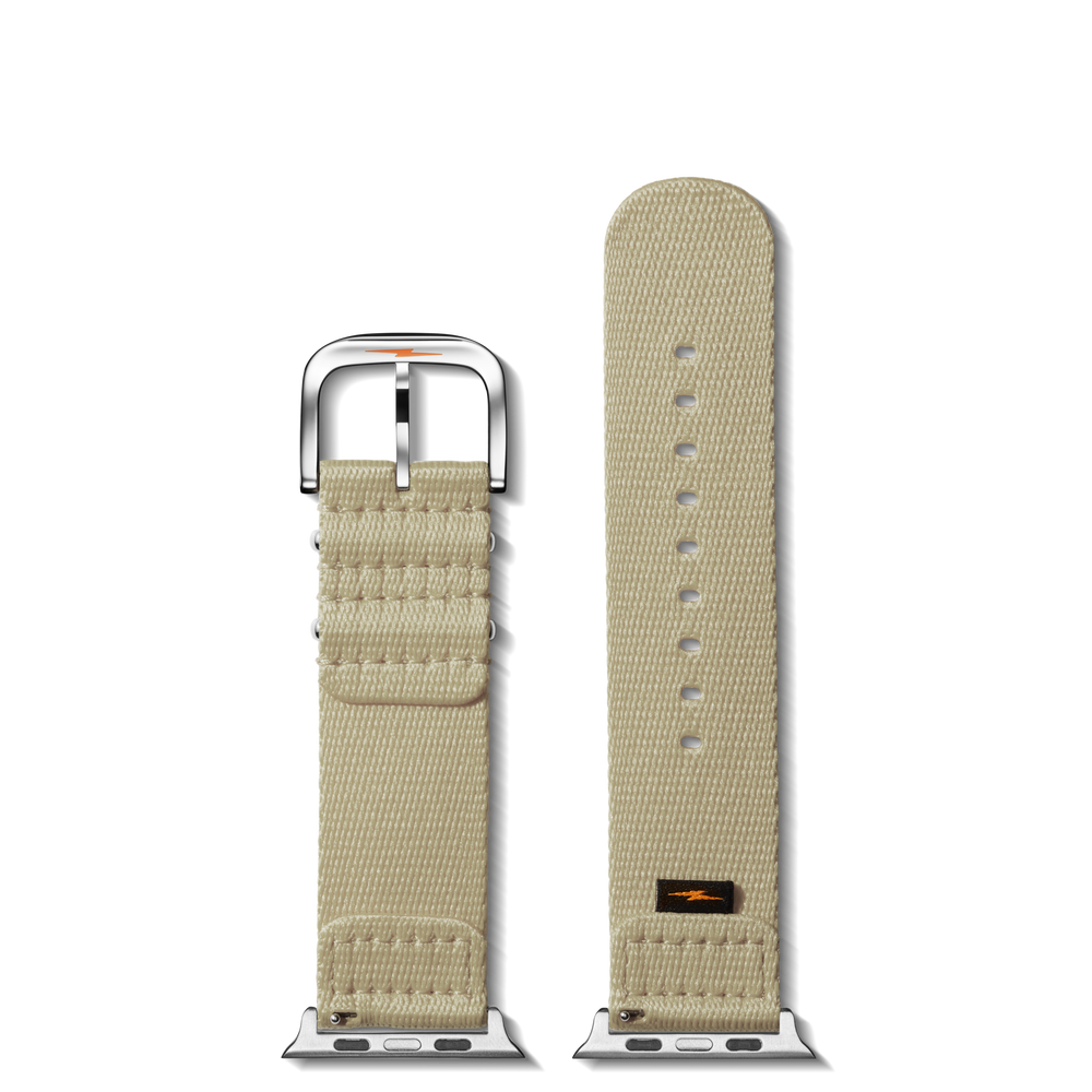 Strap: 24/24 Nylon, SW Split G10, Vintage, Silver - Tan