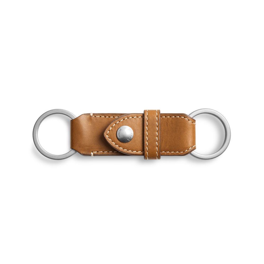 Leather Valet Key Fob - Tan