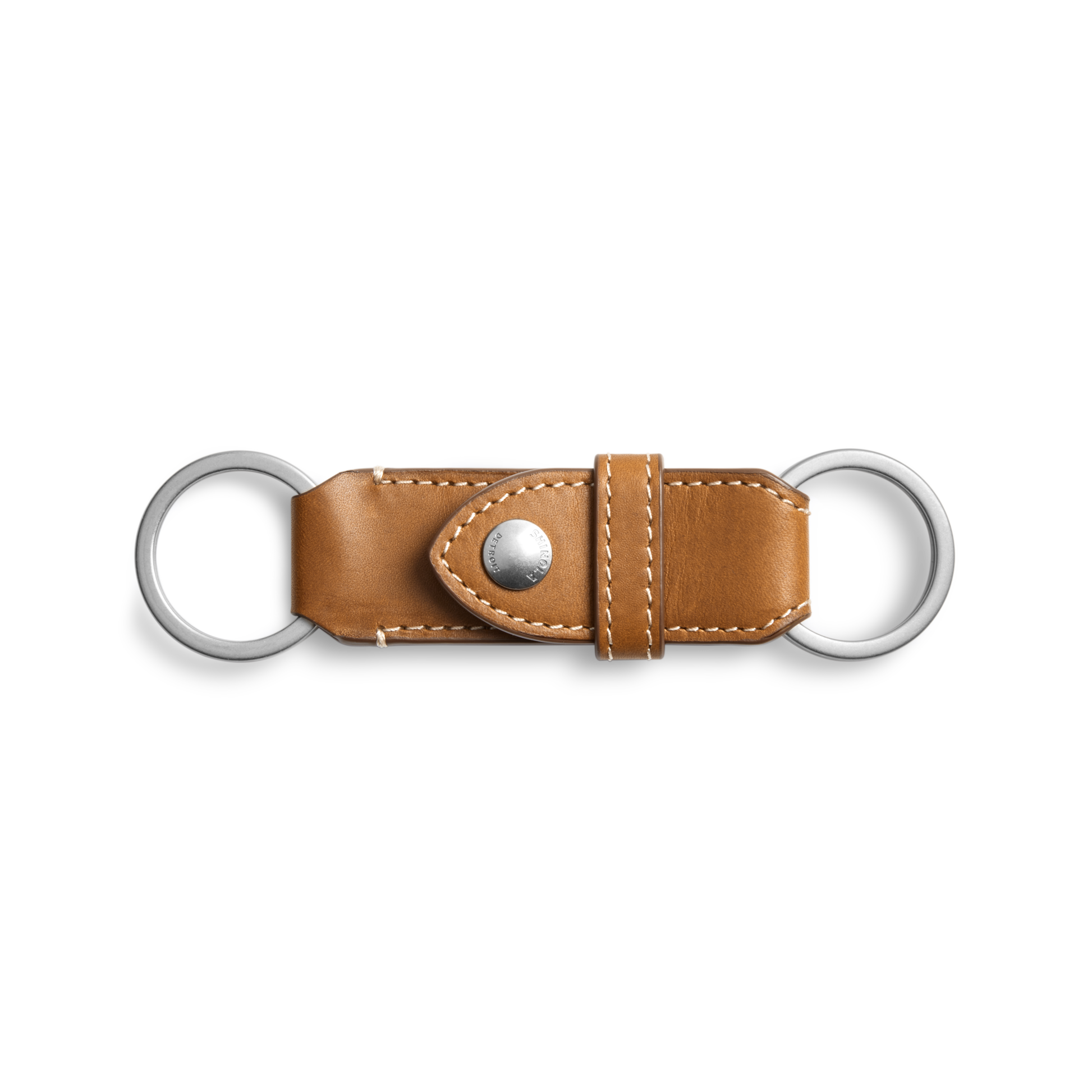 Leather Valet Key Fob - Tan