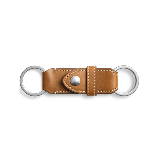 Leather Valet Key Fob - Tan