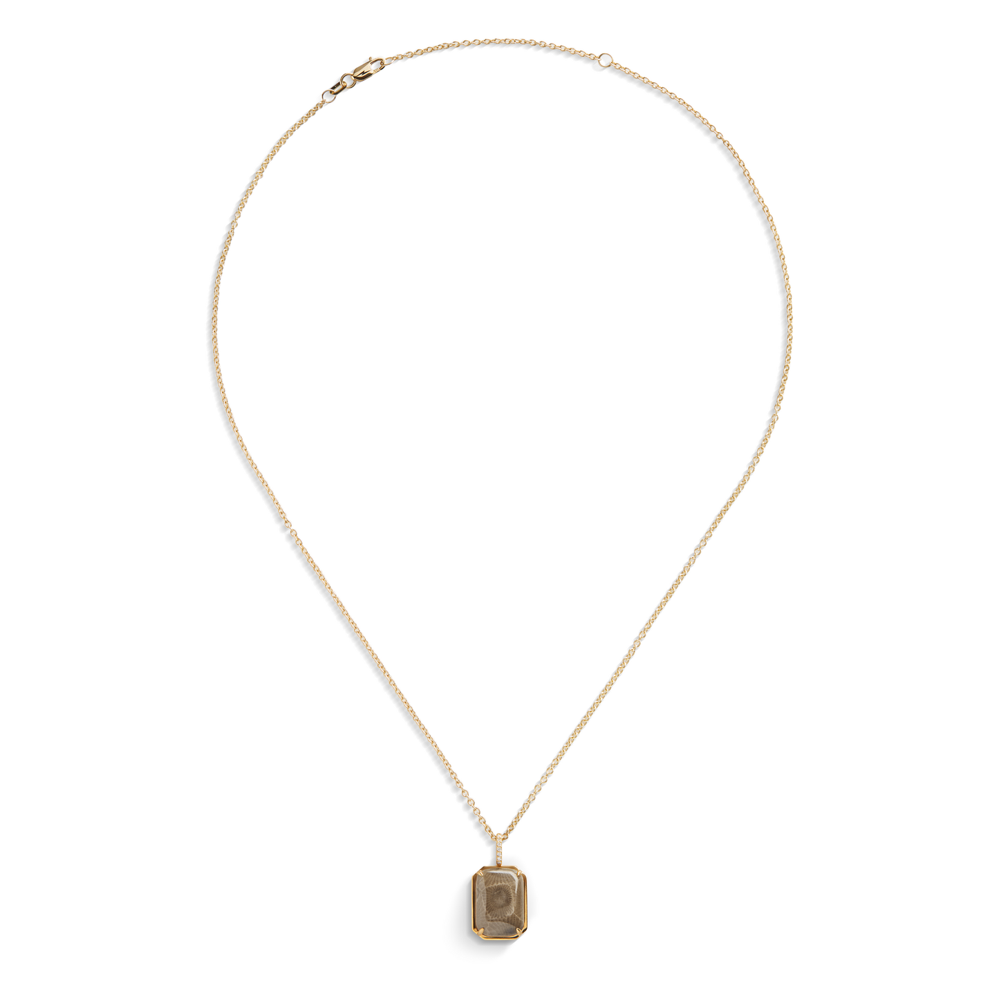 Pendant Necklace with Pavé Diamond Bail Petoskey
