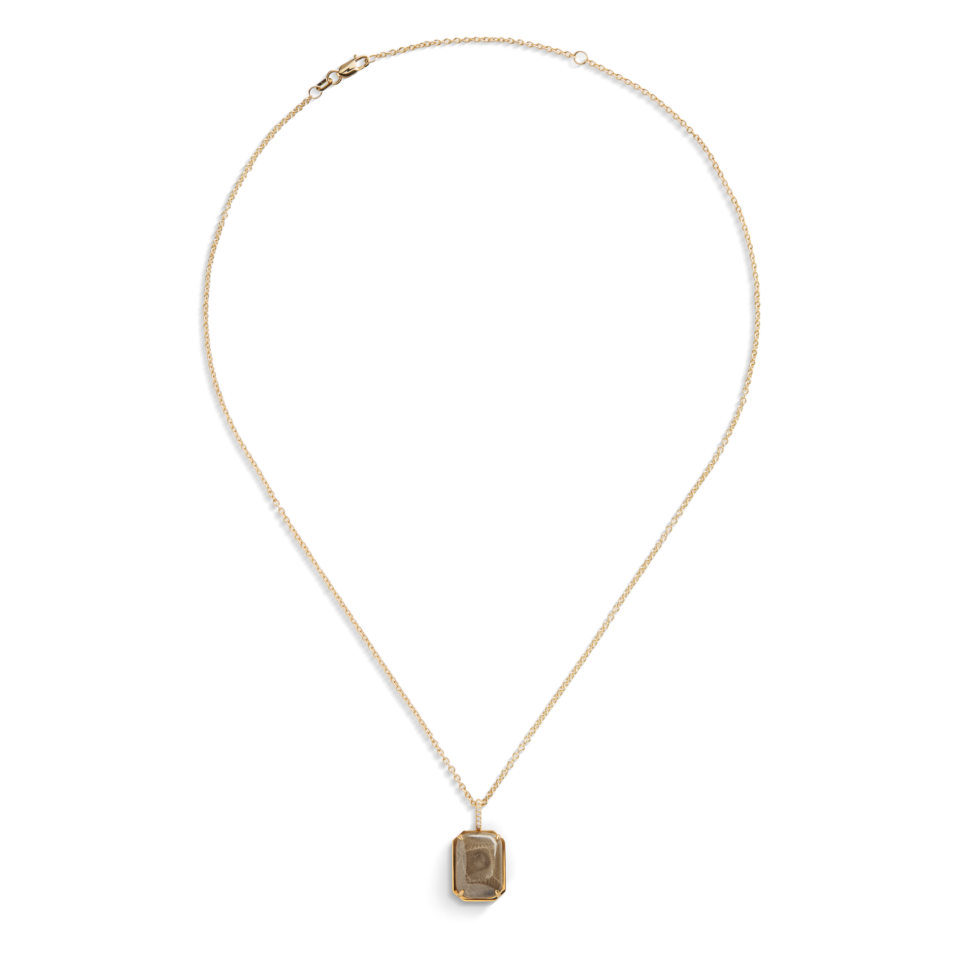 Pendant Necklace with Pavé Diamond Bail Petoskey