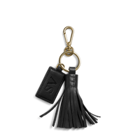Leather Tassel Keychain - Black