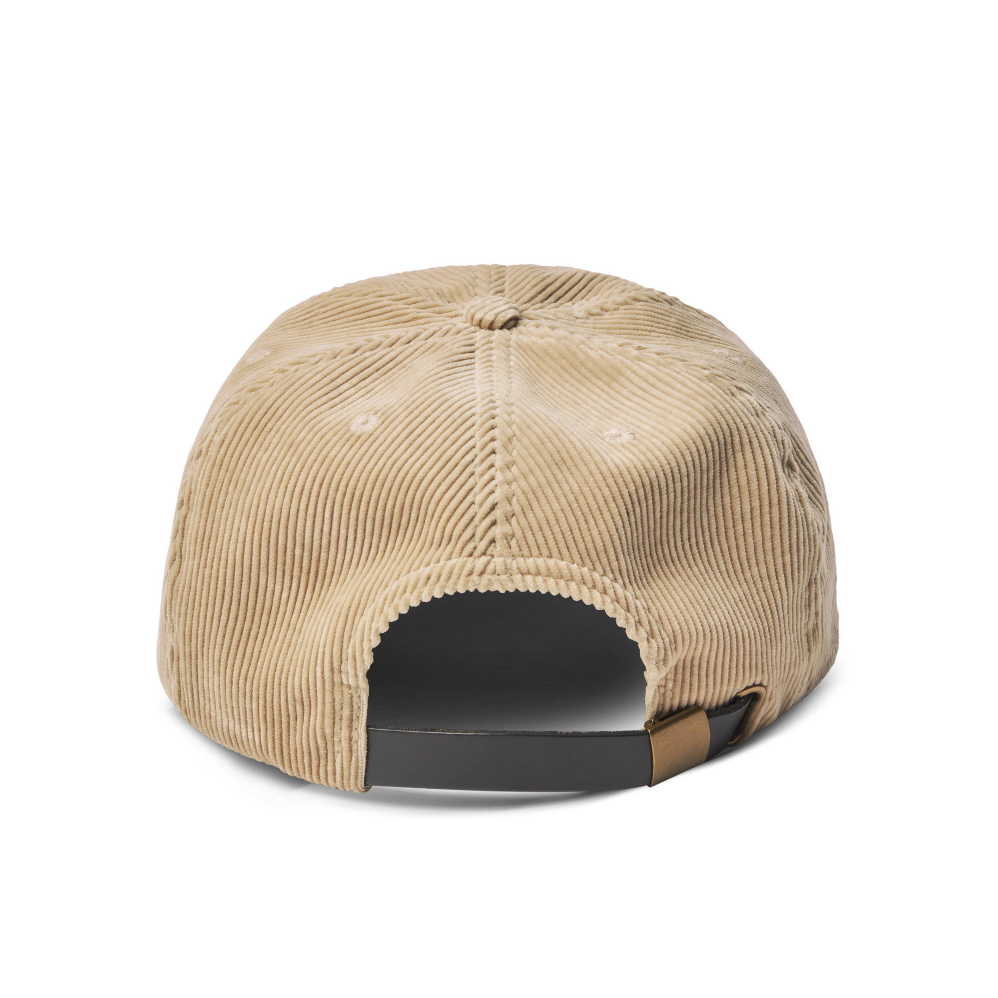 Corduroy Embroidered 6-Panel Hat - Black