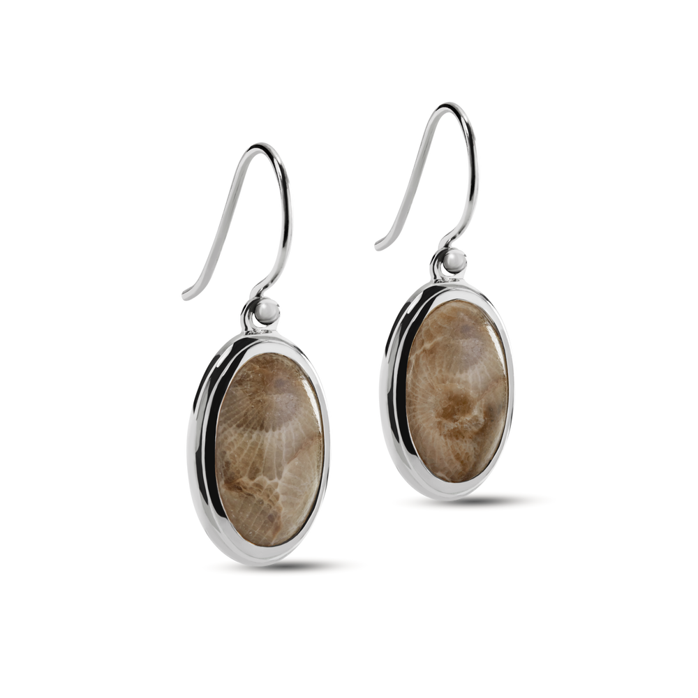 Heirloom Petoskey Drop Earrings - Sterling Silver