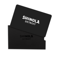 An Electronic Gift Card with the Shinola Detroit logo is displayed, representing a convenient digital gifting option from Shinola.