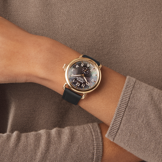 Gift Set: Runwell Sub Second 41mm, MOP Gold Bracelet - Black Mother of Pearl