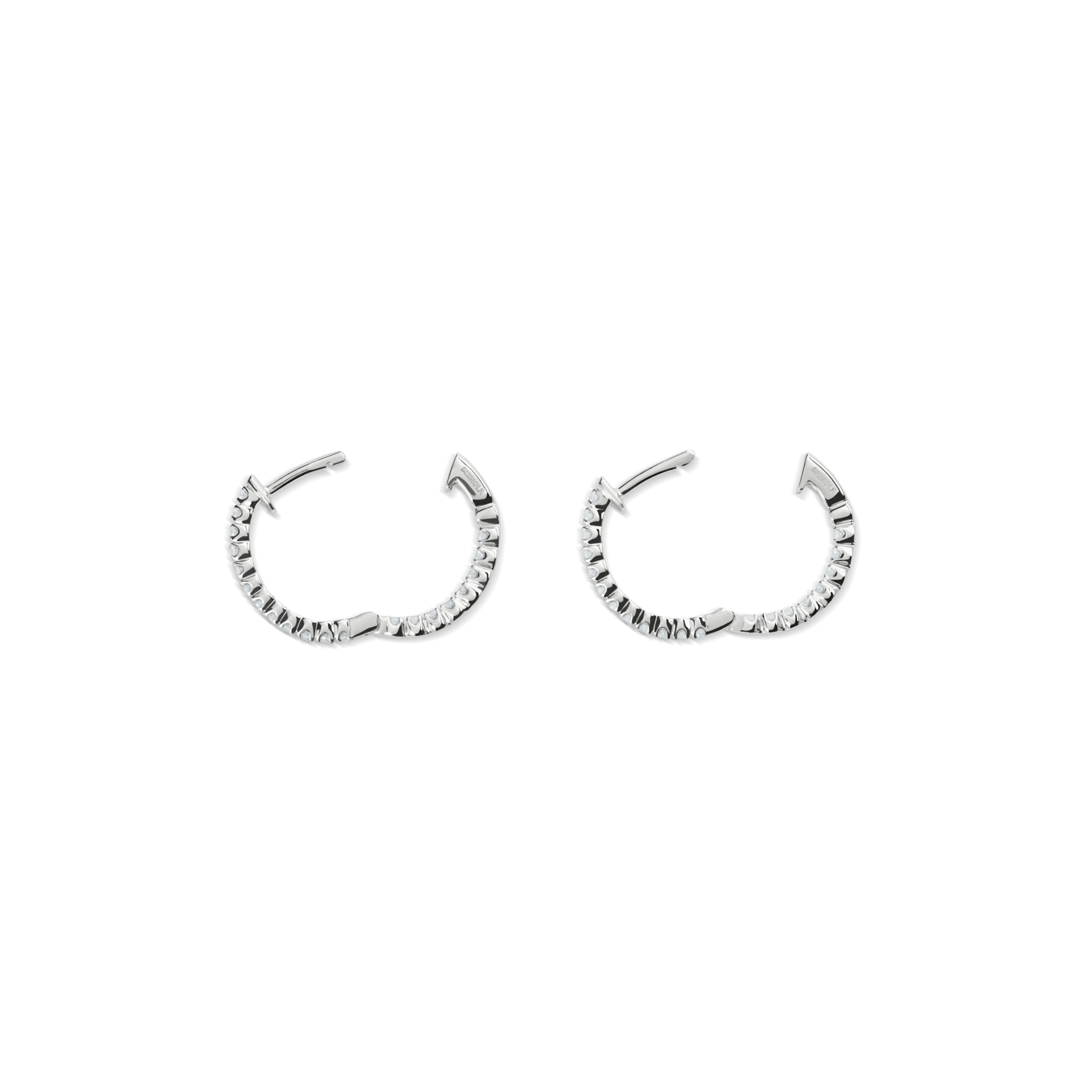 1/2 Carat Diamond Hoop Earrings - White Gold