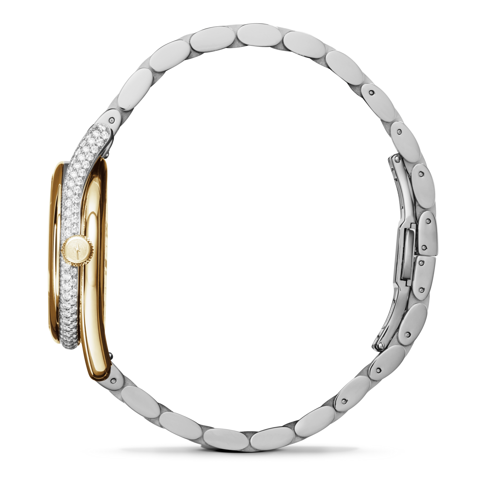 Diamond Derby Watch - Silver + Gold Bracelet