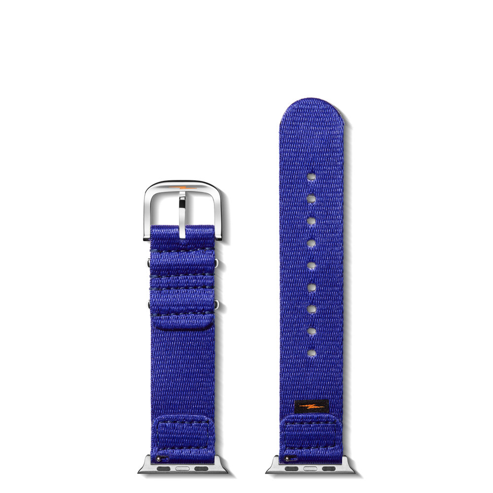 20mm Cobalt Blue Split Nylon Apple Watch Strap - Cobalt
