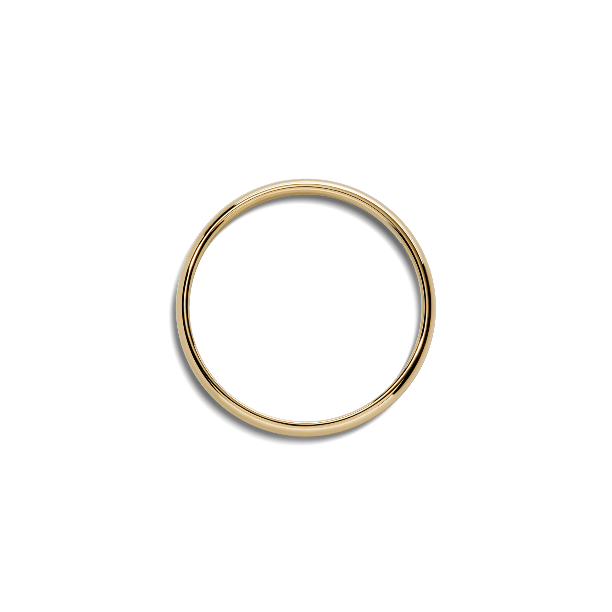 2mm Round Yellow Gold Band