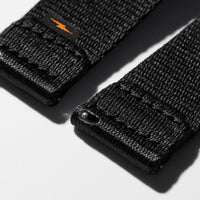 20mm Black Split Nylon Apple Watch Strap - Black