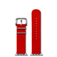 24mm Red Split Nylon Apple Watch Strap - Red