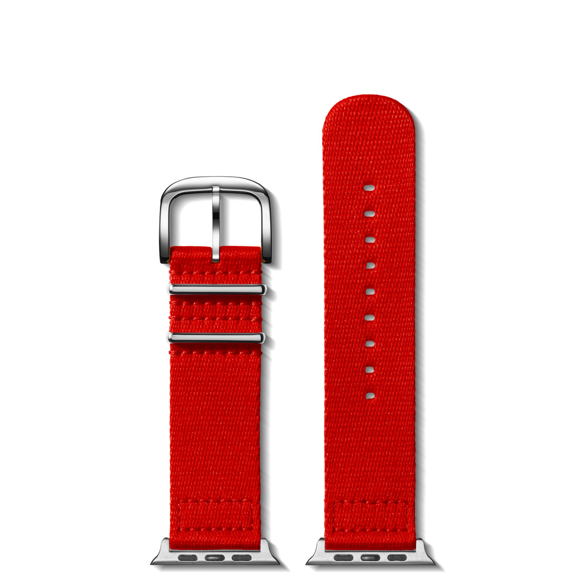 24mm Red Split Nylon Apple Watch Strap - Red