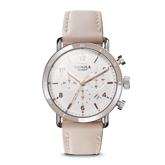 Canfield Sport Chronograph Watch - Soft White