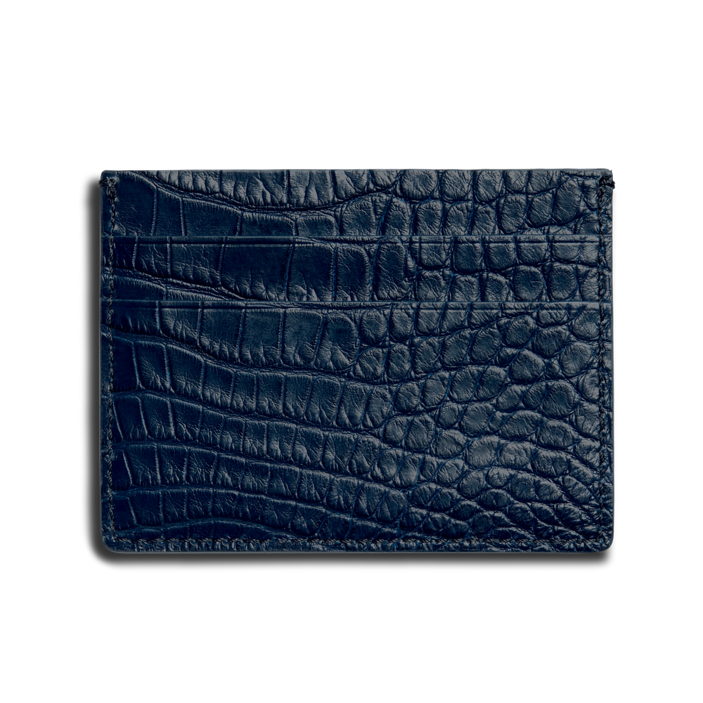 5 Pocket Card Case - Navy Alligator