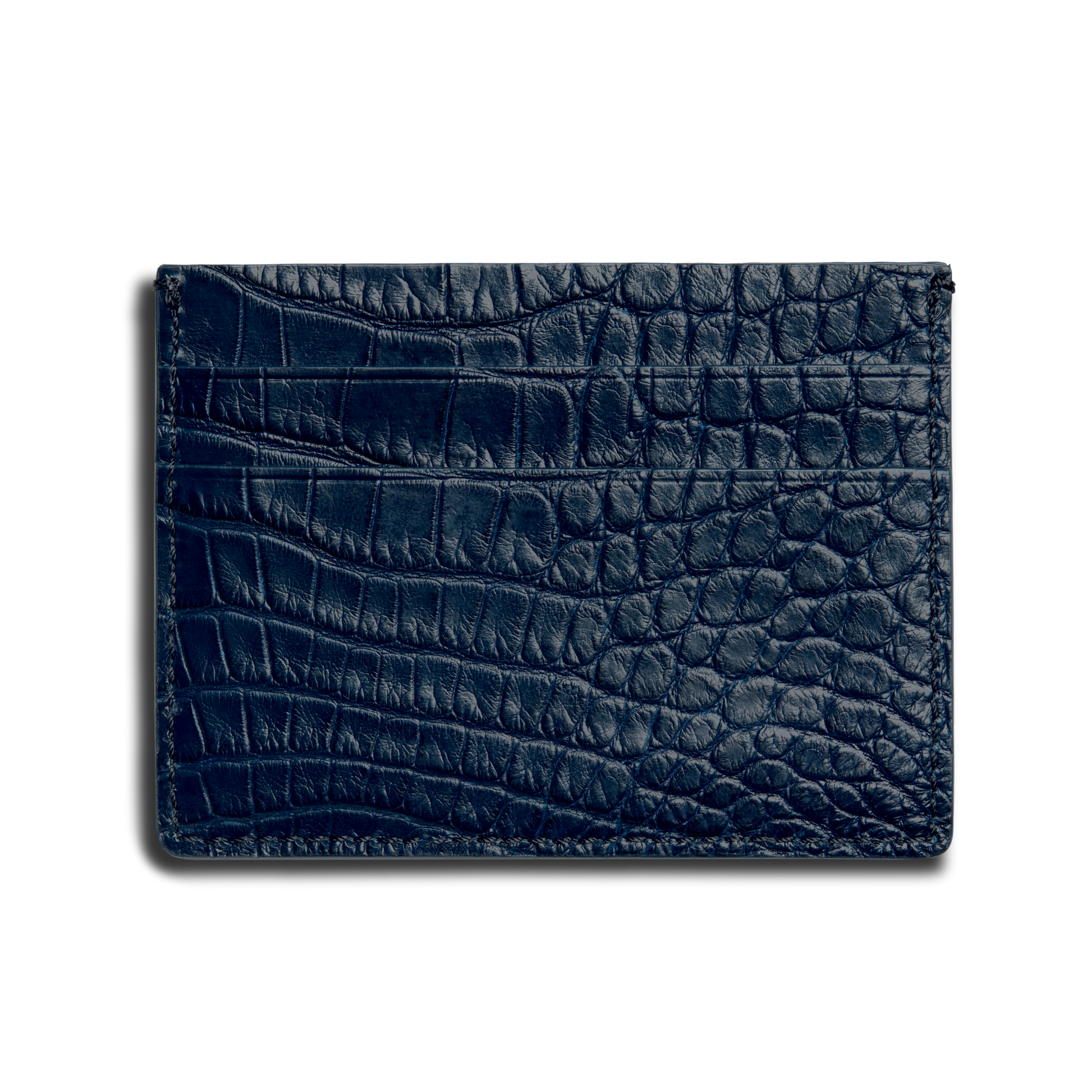 5 Pocket Card Case - Navy Alligator
