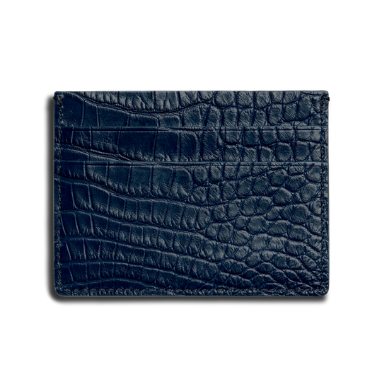 5 Pocket Card Case - Navy Alligator
