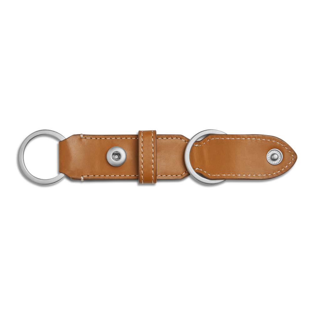 Leather Valet Key Fob - Tan