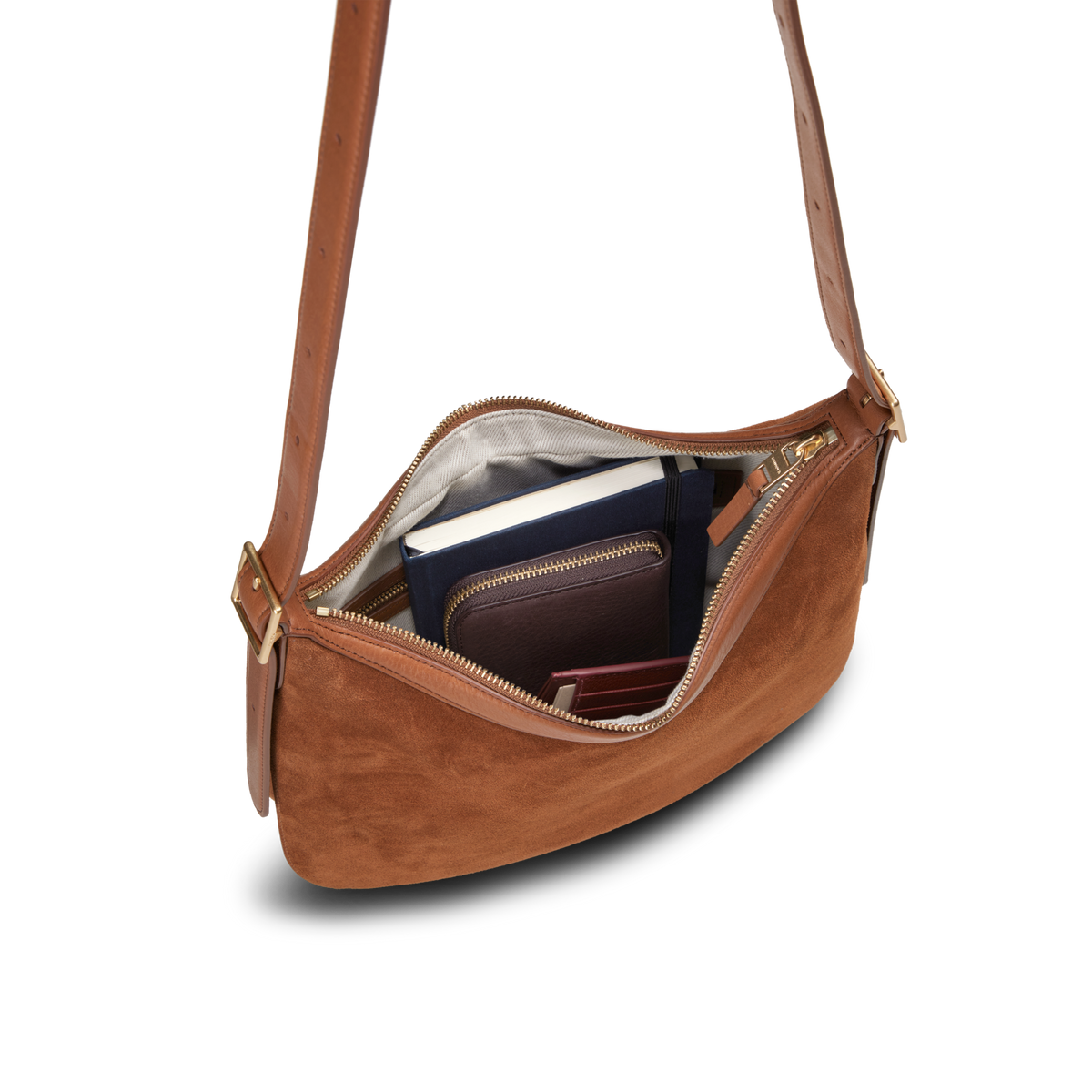 Medium Bixby Crossbody - Tan Suede