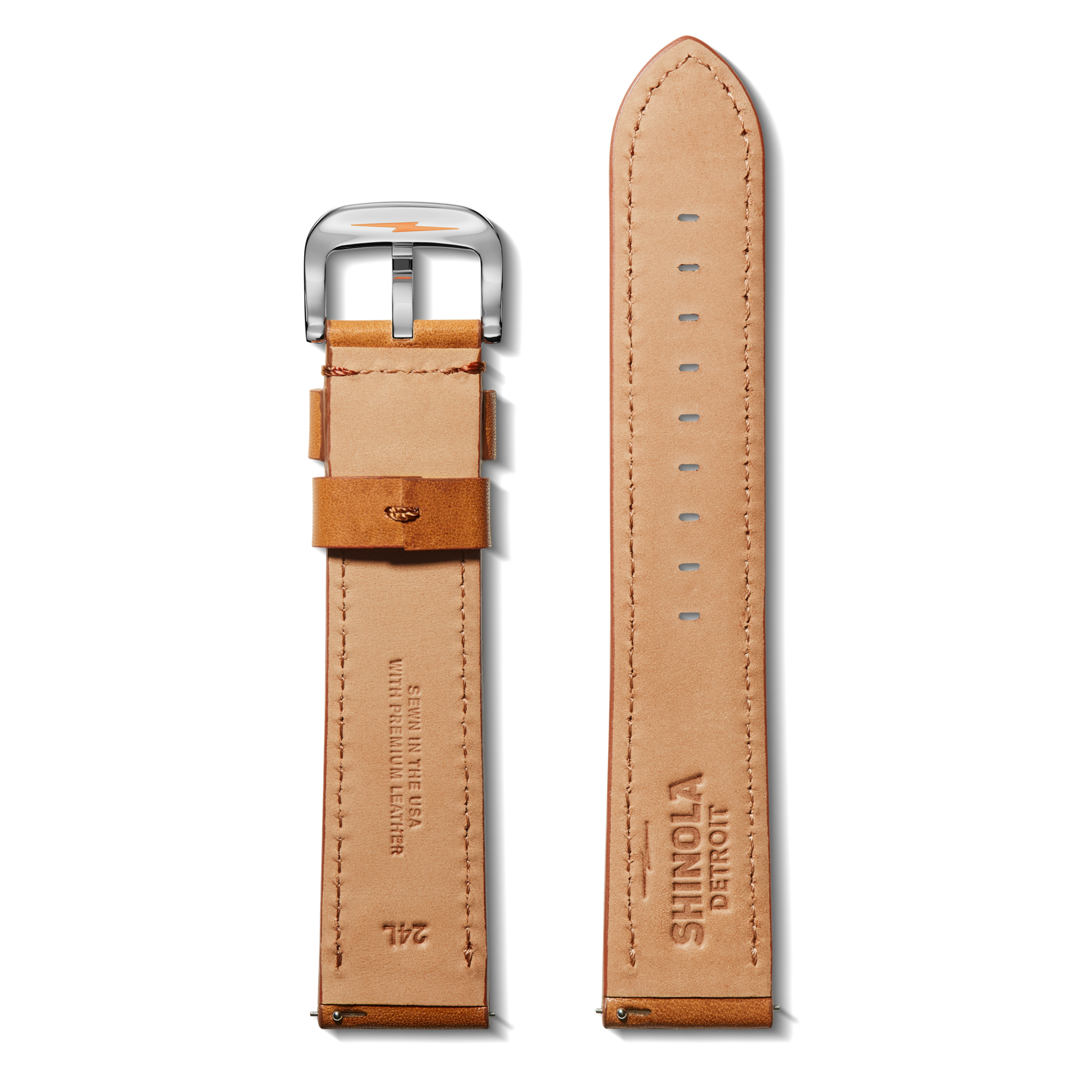 24mm Bourbon Leather Watch Strap - Bourbon