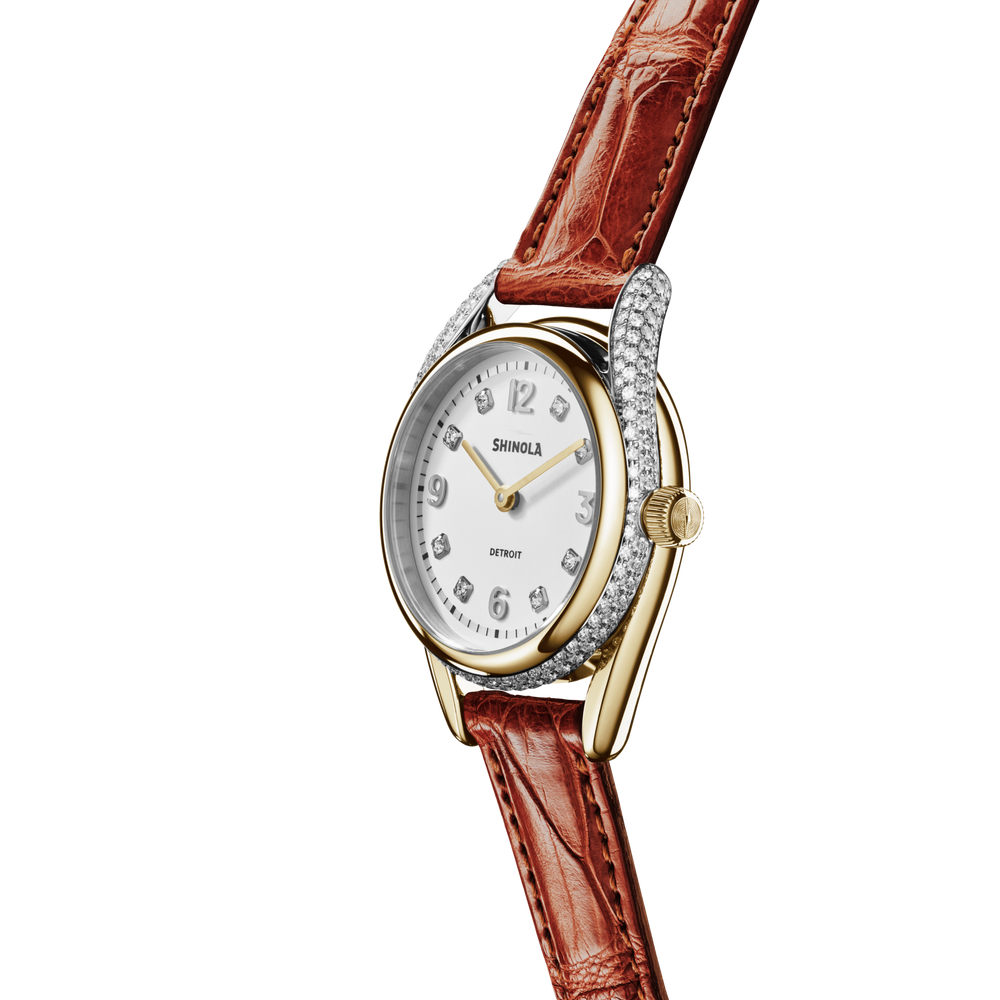 Diamond Derby Watch - Auburn Alligator Strap