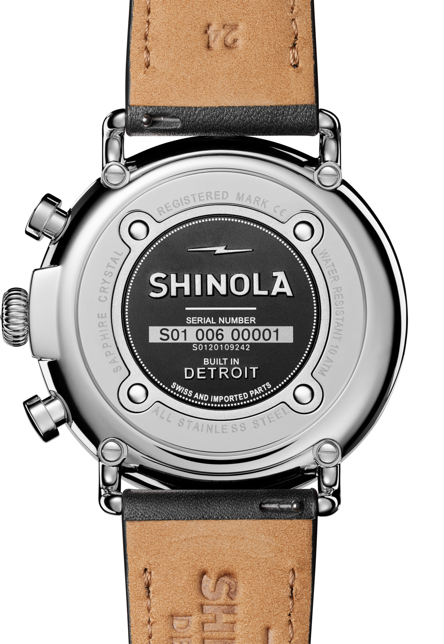 Runwell Chronograph Watch - Glossy Black