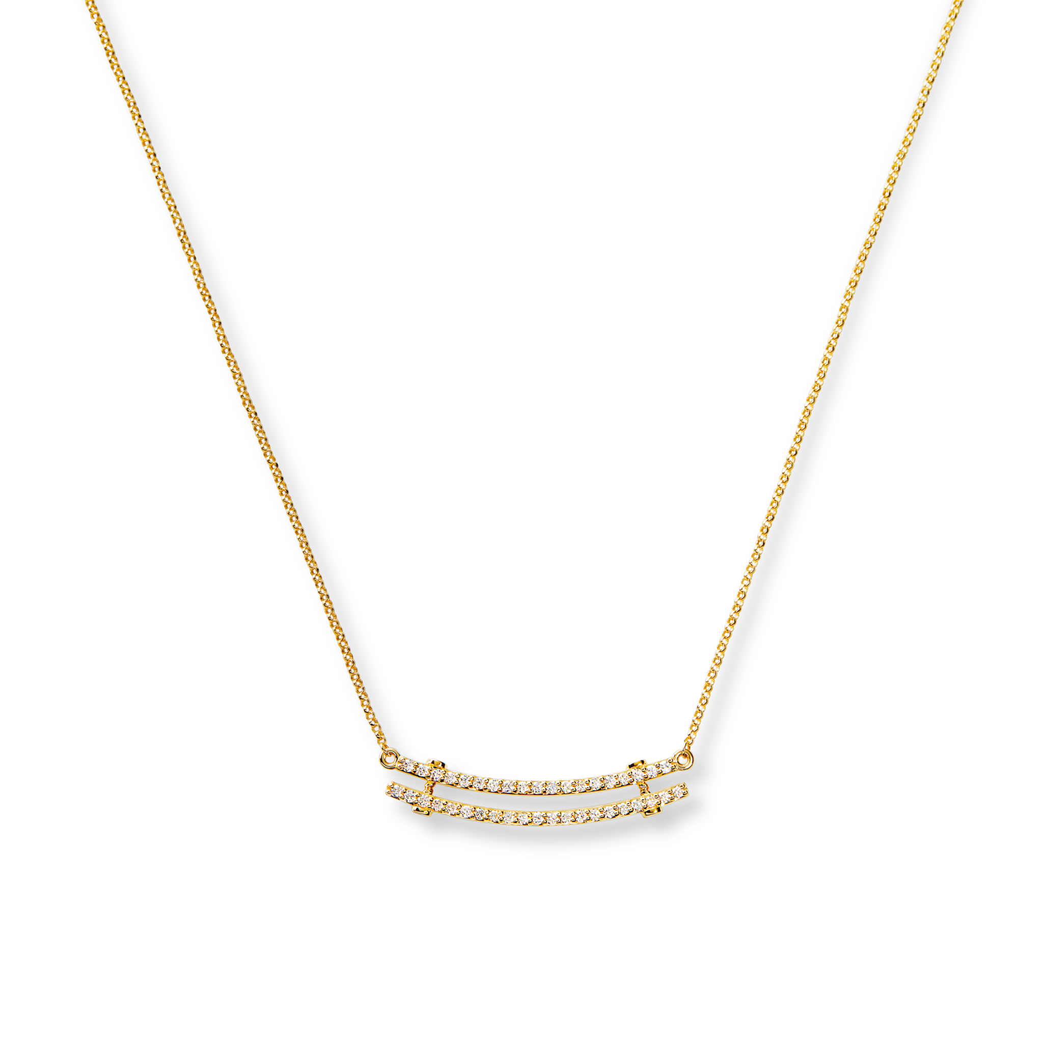 Diamond Pave Rivet Double Row Necklace | Shinola
