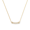 Diamond Pave Rivet Double Row Necklace - Yellow Gold