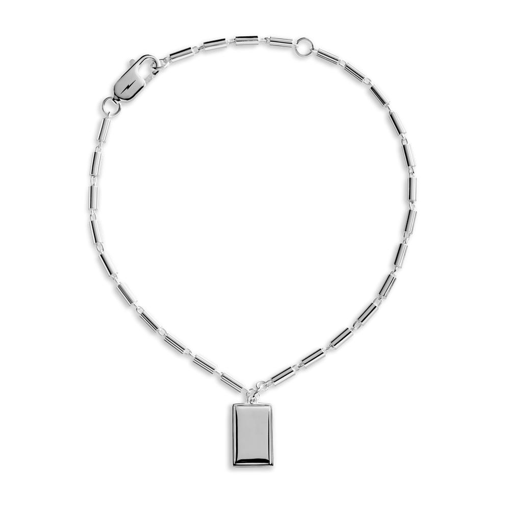 Petite Rectangular Tag Chain Bracelet