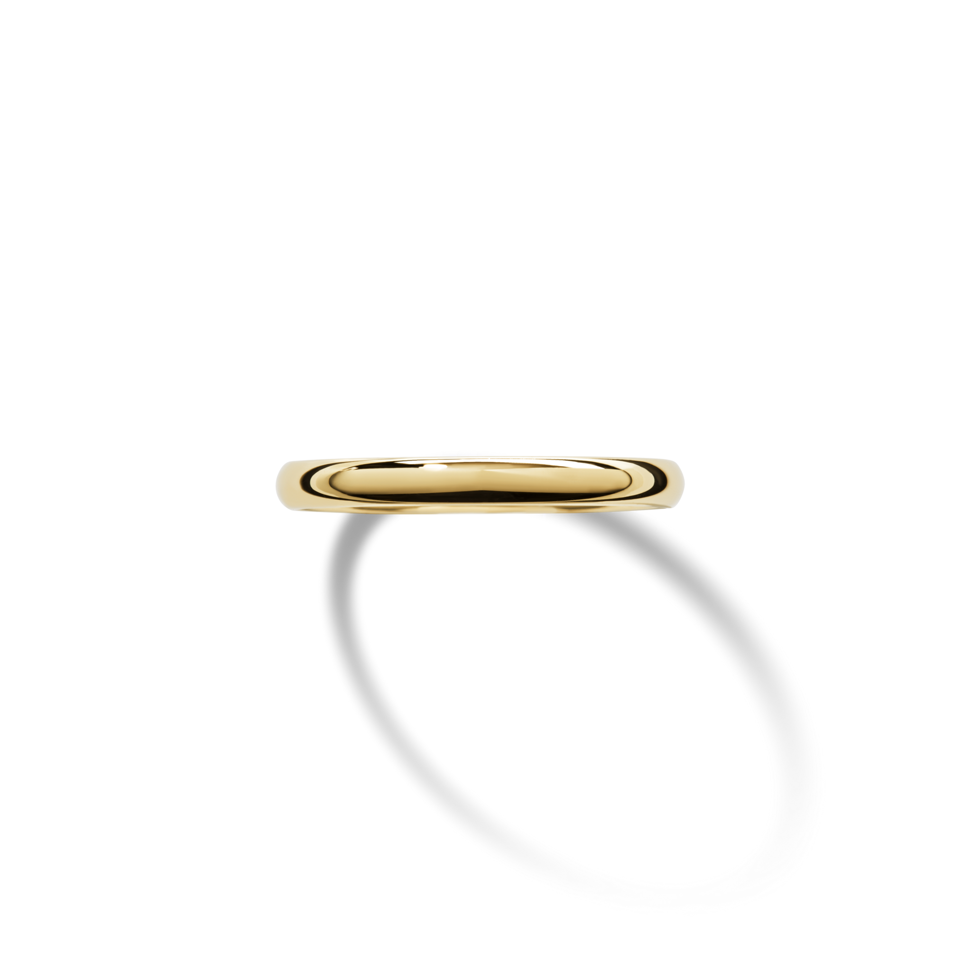 2mm Round Yellow Gold Band