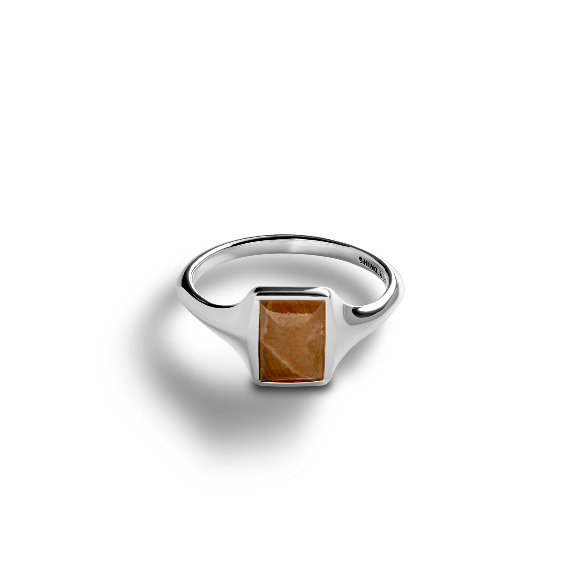Petite Rectangular Petoskey Stone Ring