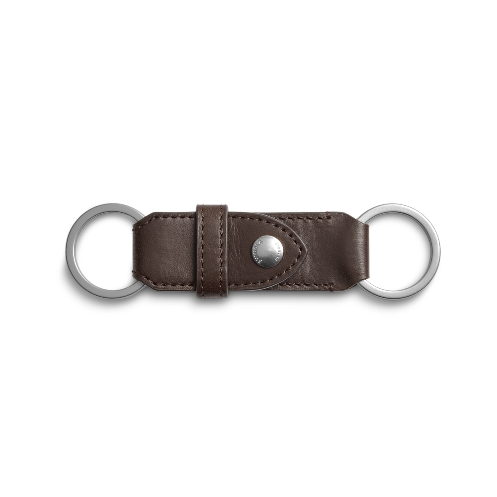 Leather Valet Key Fob - Dark Brown