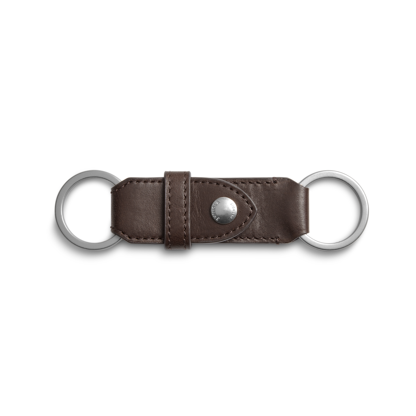 Leather Valet Key Fob - Dark Brown