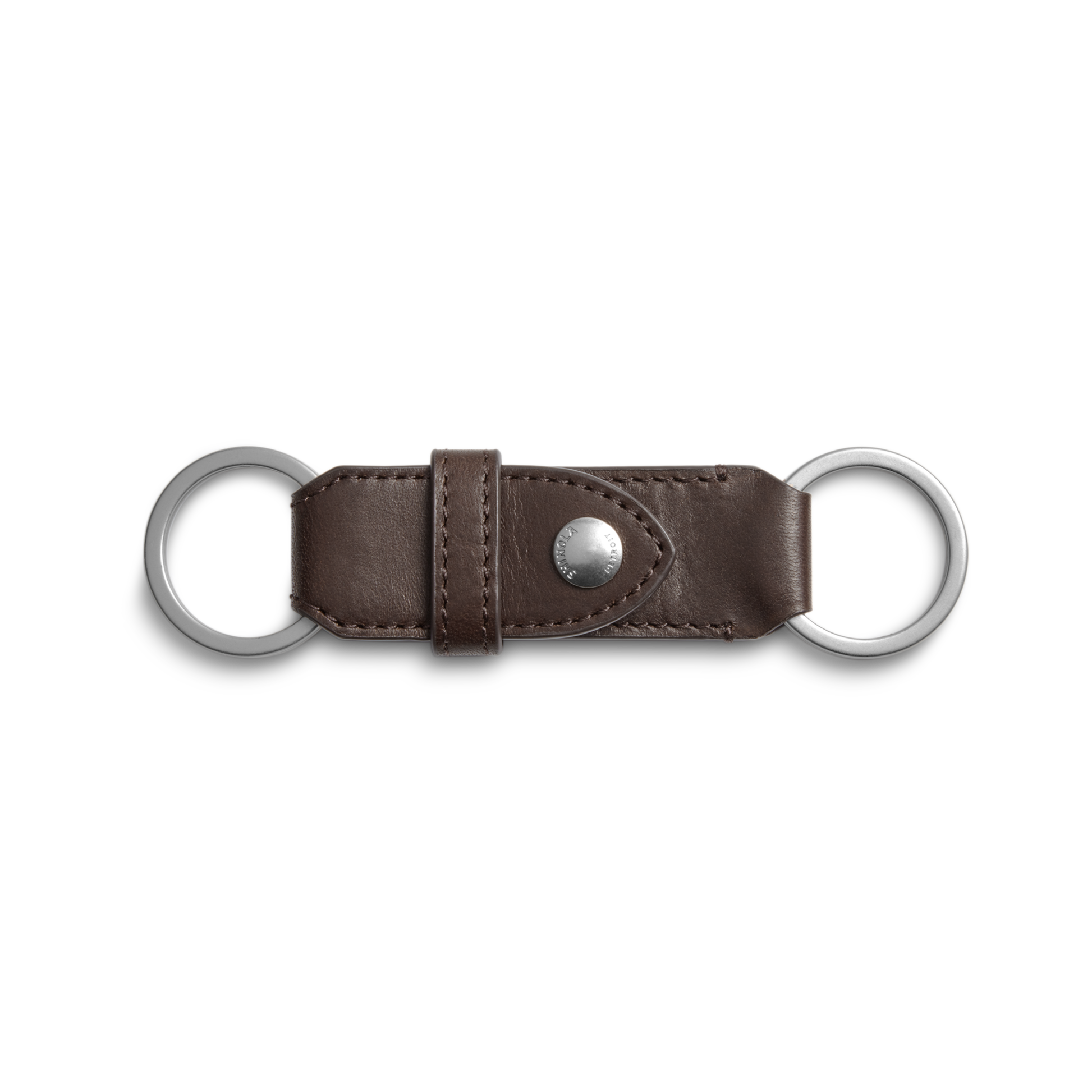 Leather Valet Key Fob - Dark Brown