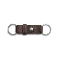Leather Valet Key Fob - Dark Brown