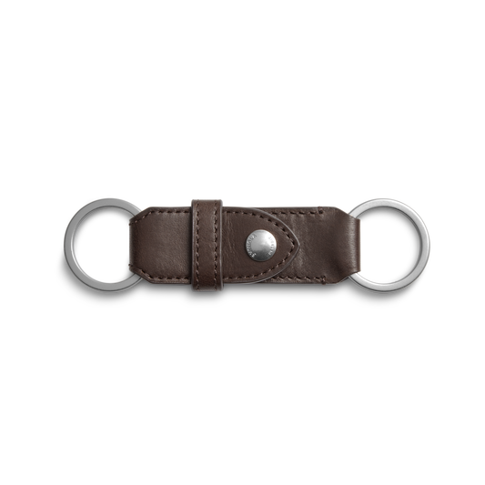 Leather Valet Key Fob - Dark Brown