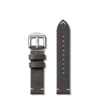 20mm Grizzly Black Leather Watch Strap - Grizzly Black