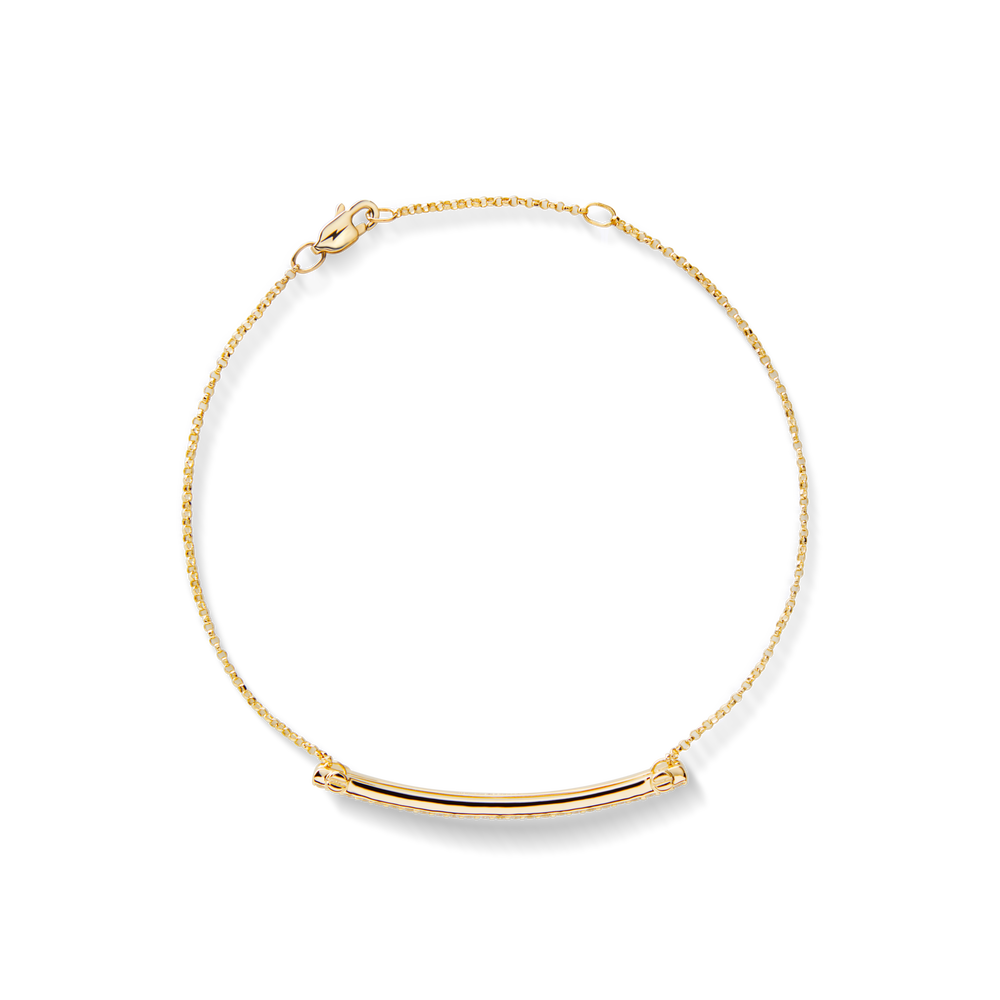 Diamond Pave Rivet Double Row Necklace - Yellow Gold