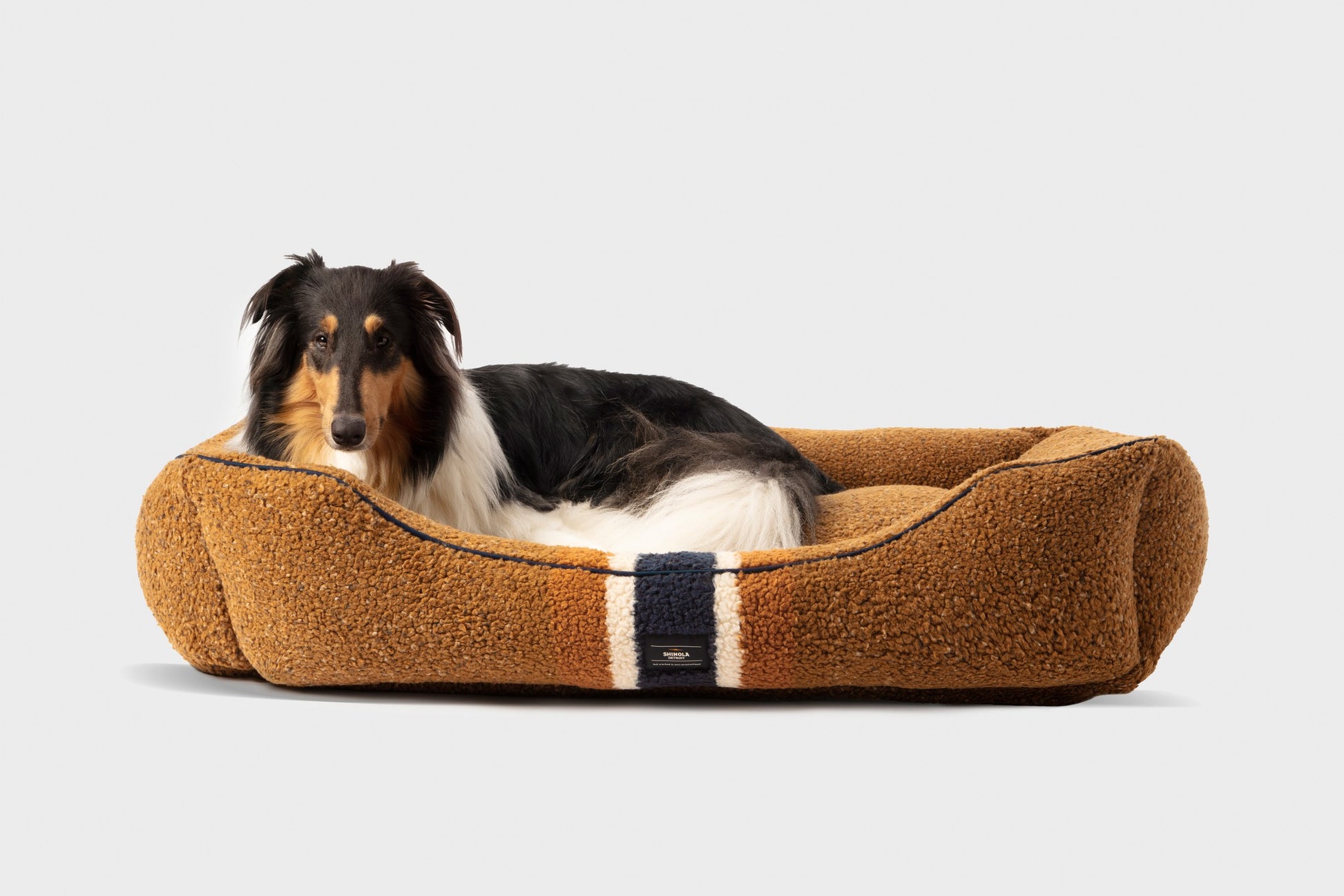 Kuddle Dog Bed - Stripe Brown